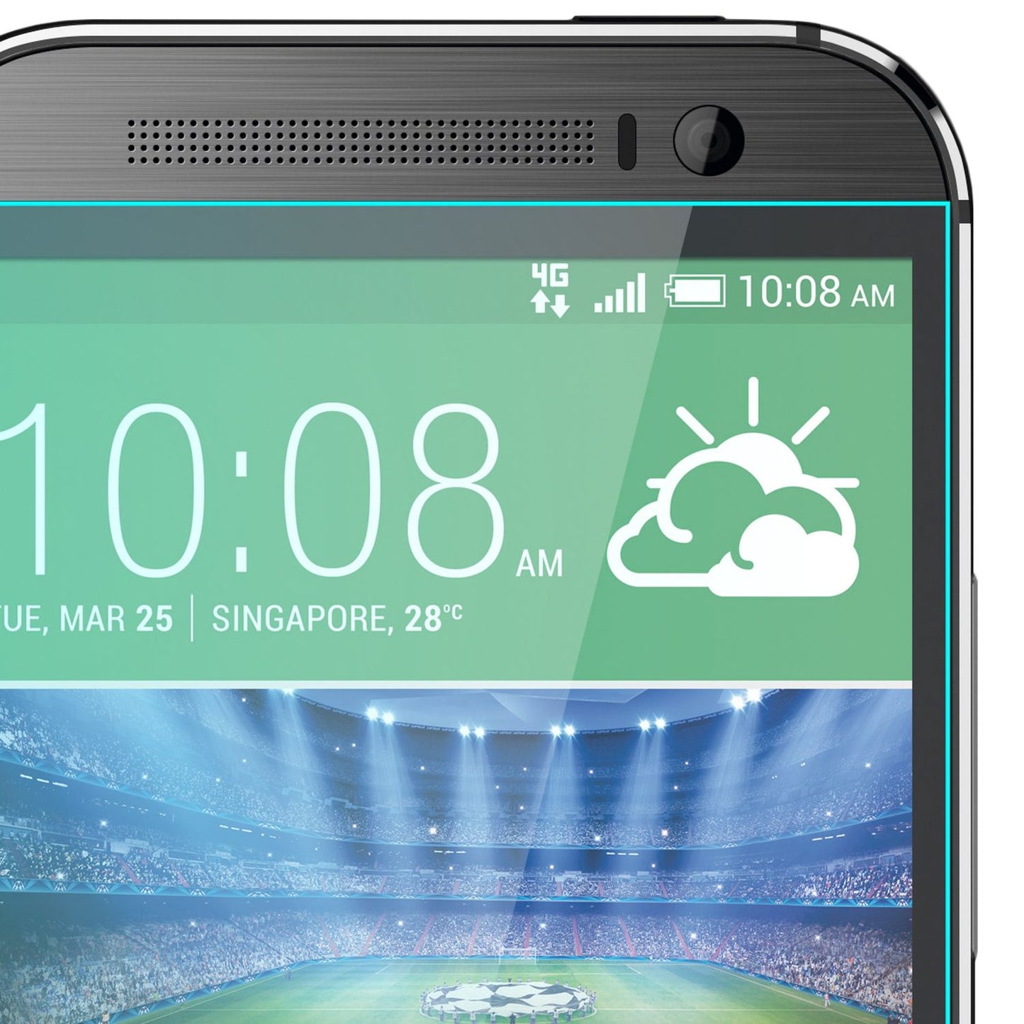 NALIA skjávörn fyrir HTC One M8, 9H skjávörn úr hertu gleri sem er alveg hulin.
