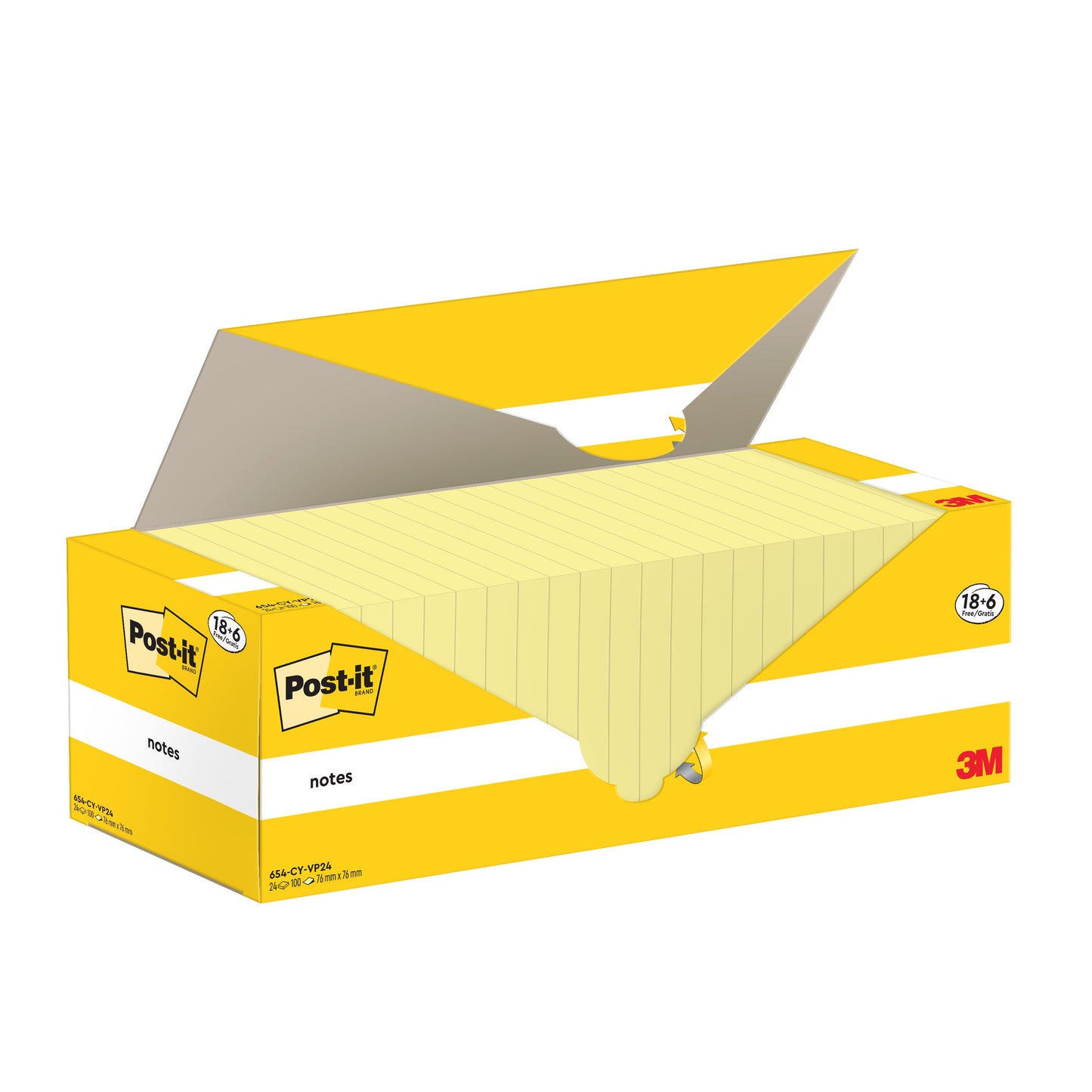 Post-it® Notes, 76 mm x 76 mm, 100 Blatt/Block, 100% PEFC