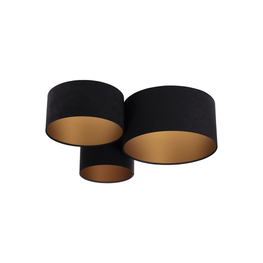 Bps Koncept loftlampi á lager, flauelsskjár, svartgull, E27