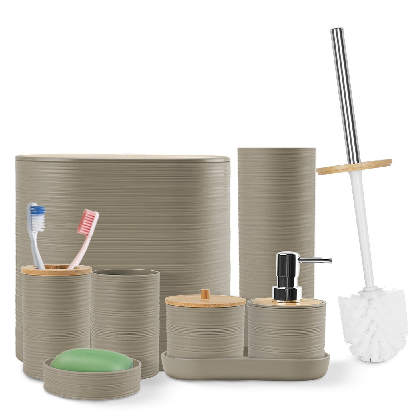 5 Colors Options -- Set Of 8Pcs Bathroom Accessories