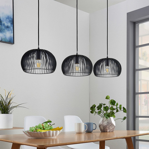 B-Ware Lindby Pendelleuchte Jusra Hängeleuchte Lampe Leuchte 3 Flg. E27 Metall Schw28