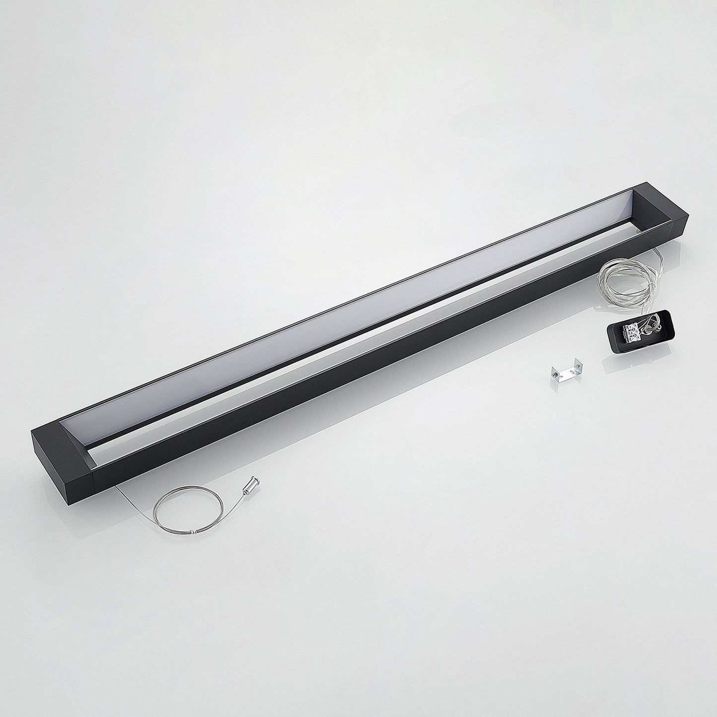 B-flokks Arcchio Cuna LED hengiljós, svart, ferkantað, 122 cm lampi, ljós, hengiljós