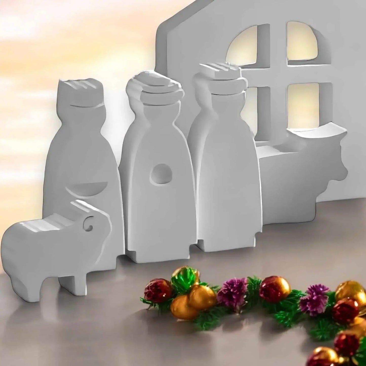 Mini Weihnachtskrippe in Weiß – Kreatives DIY-Set für moderne Weihnachtsdeko