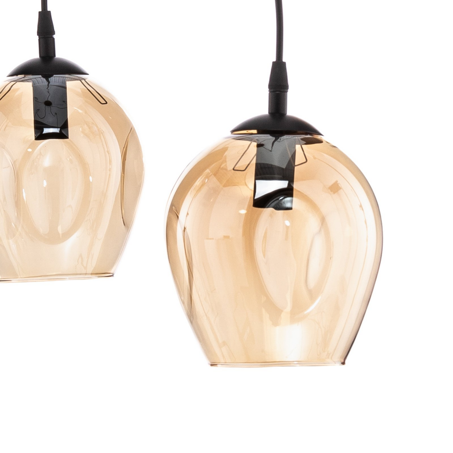 B-flokks Emibig Lighting hengilampi, henglampi, ljós Starla Amber, dreifstýrt, 5 ljós.