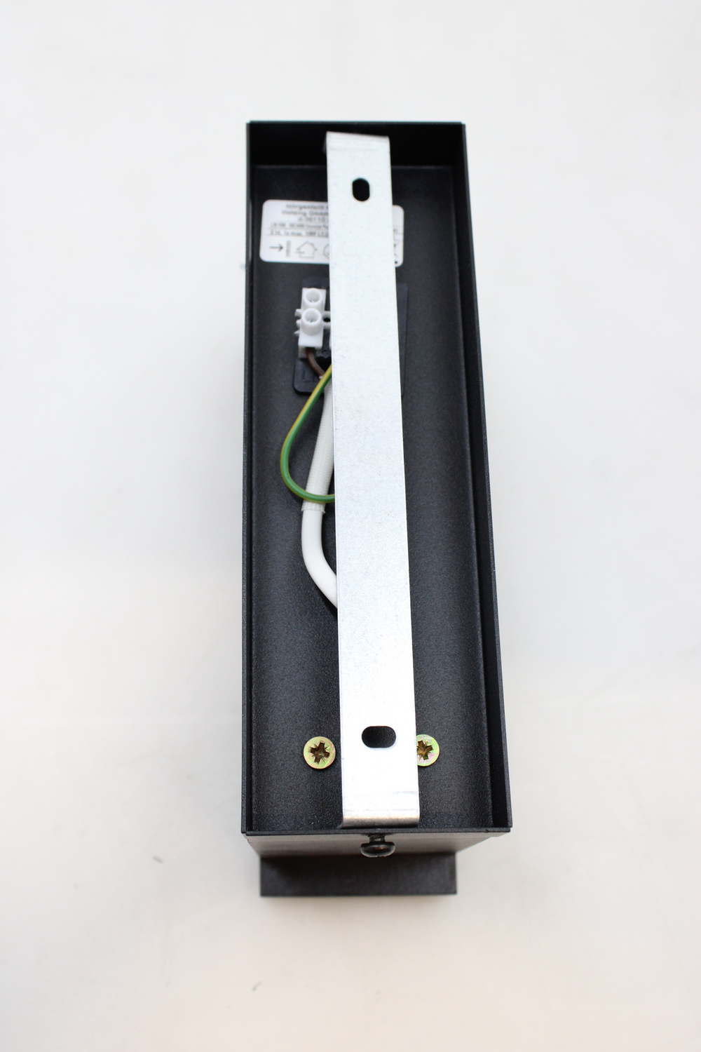 Veggljósið Envostar Peach Puff með gleri, svart, í B-flokki. Sjá texta.