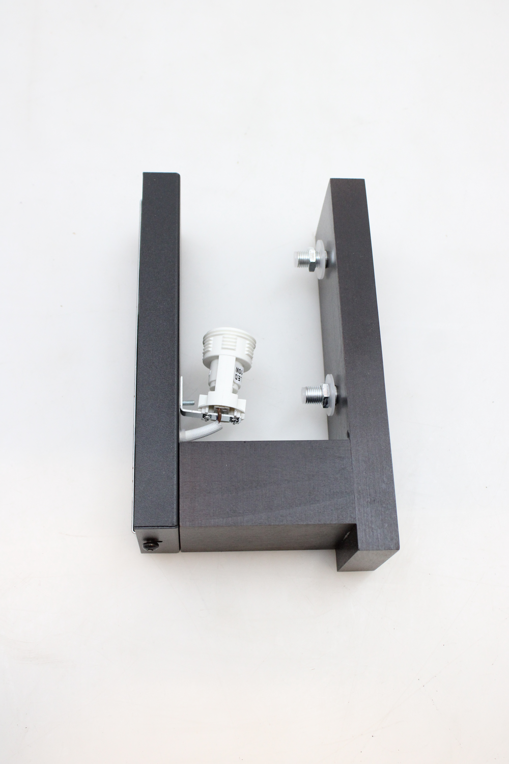 Veggljósið Envostar Peach Puff með gleri, svart, í B-flokki. Sjá texta.