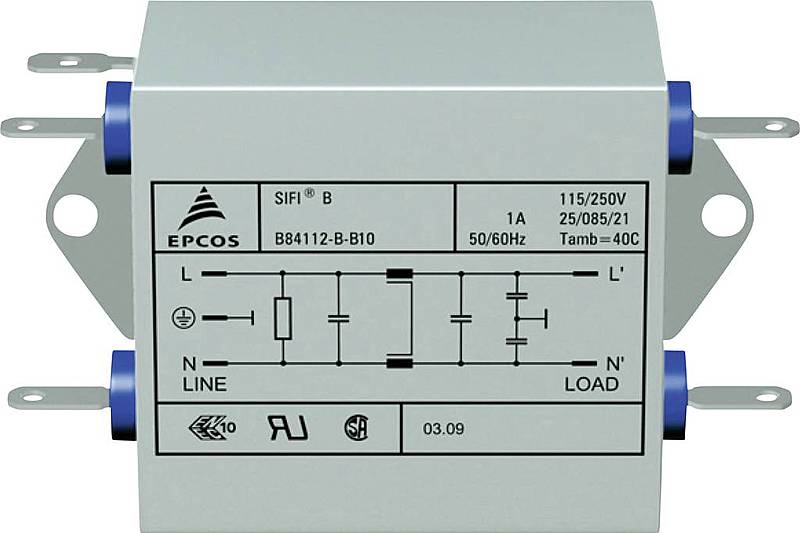 B-grade Epcos B84112 Bb120 interference suppression filter, flame retardant, 250 V/Ac 20, 14 pieces