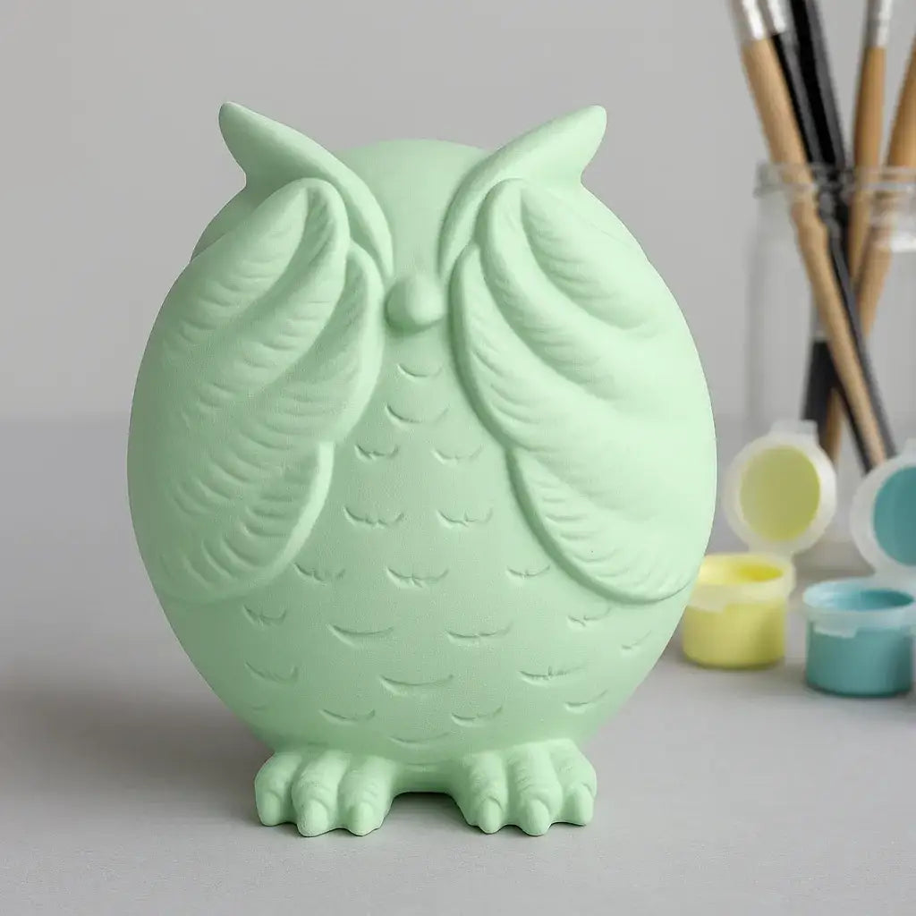 Eulenfigur „Nichts Böses sehen“ – Handgemachte Deko mit Symbolik