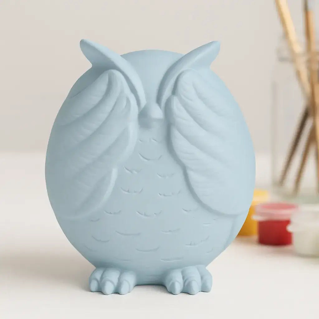 Eulenfigur „Nichts Böses sehen“ – Handgemachte Deko mit Symbolik