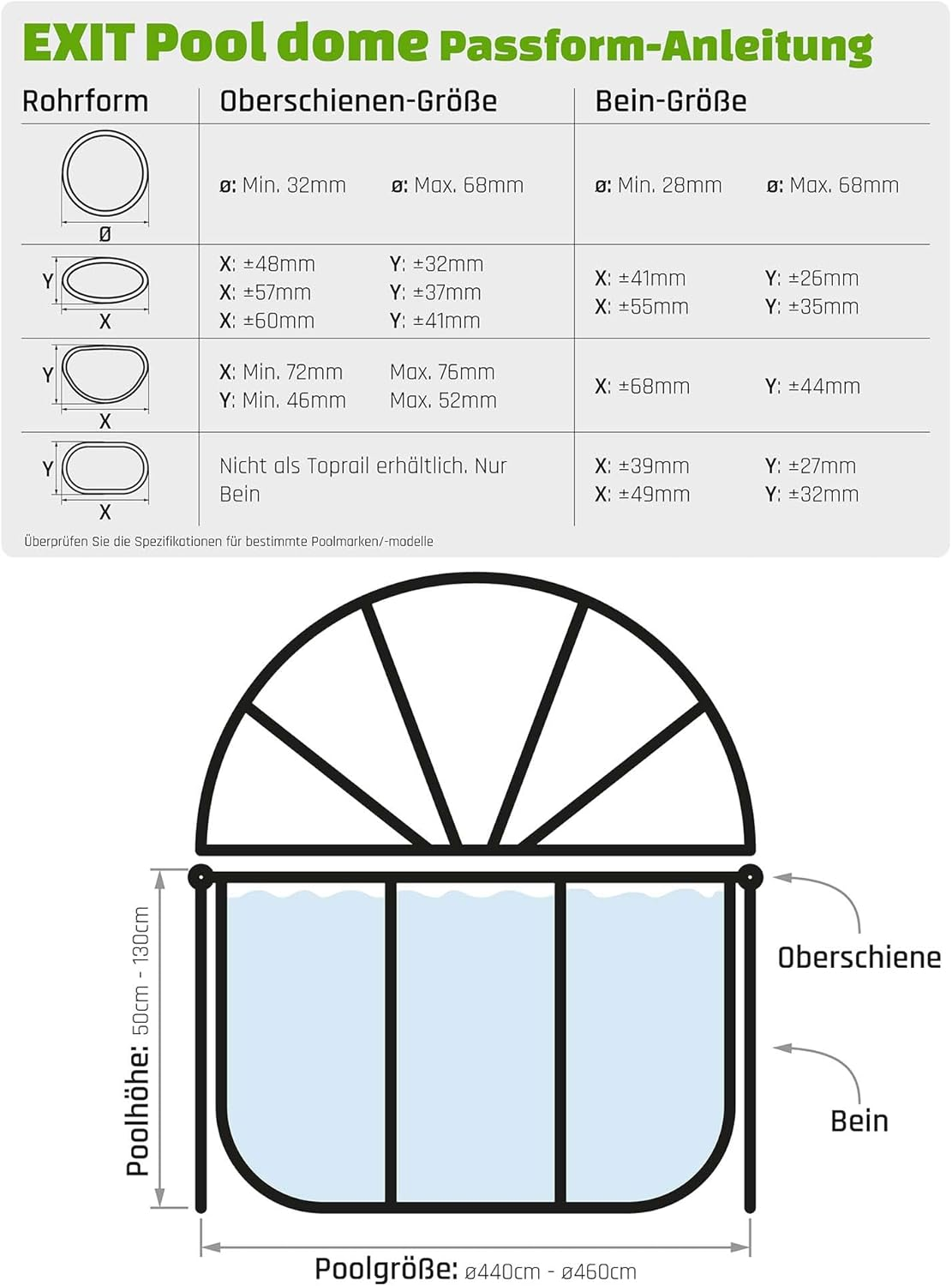 B-Ware Exit Toys Poolabdeckung Abdeckung Poolplane 450cm Intex Bestway Wetterschutz