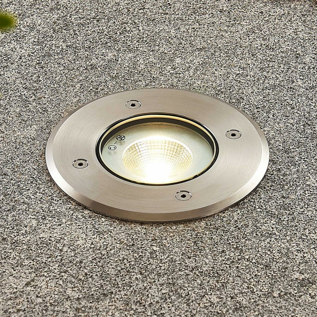 B-grade Lampenwelt.Com LED recessed floor light, recessed lamp Kari stainless steel round