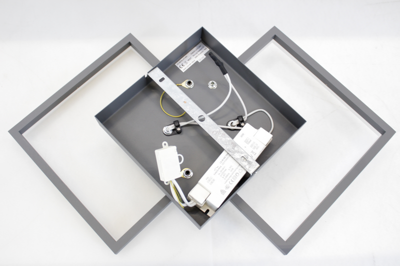 B-flokks Fabas Luce LED loftlampi Bard loftlampi 45x45 cm 2 ljósa LED antrasít 