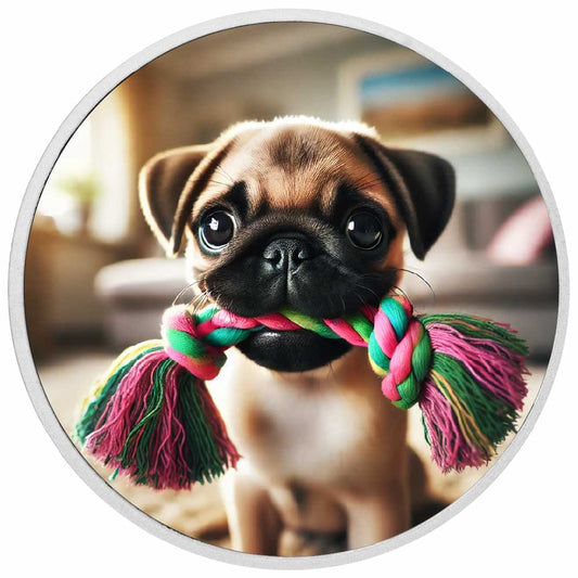Playtime Pug 1oz Silver Coloured Coin