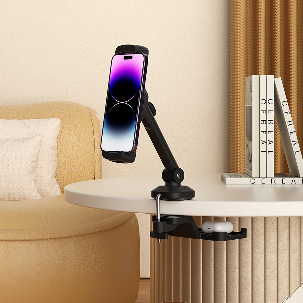 B-stock hjh OFFICE mobile phone holder/tablet holder FLEXMOBI III with screw clamp, metal