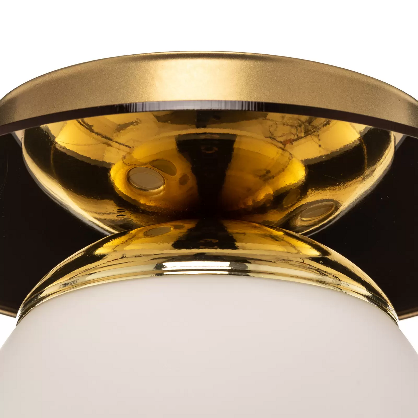 Loftljós Plato, B-flokks, gulllitað málmur, ópalgler, ø 19 cm, loftlampi, ljósastæði