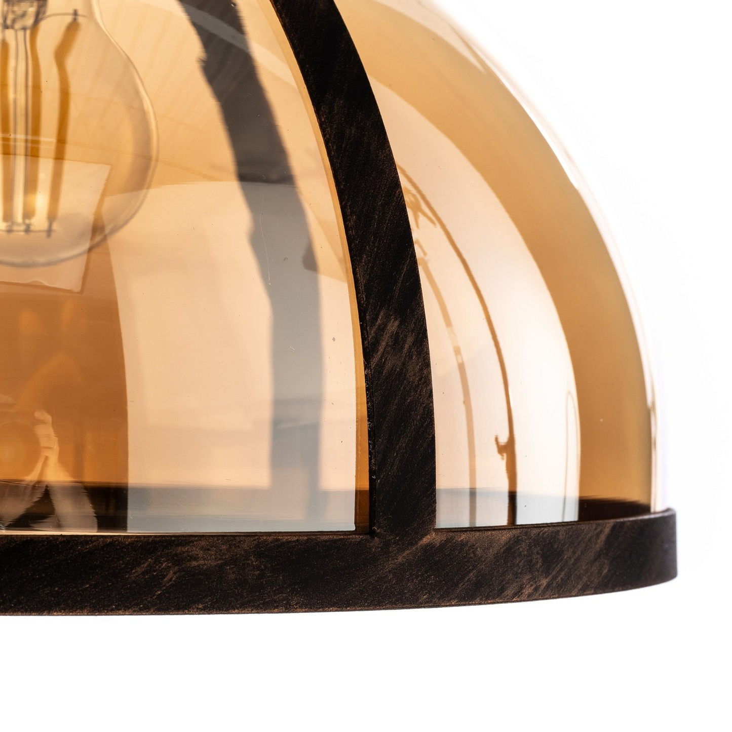 B-gráðu Avonni hengilampi Av 5063 1 Bsy hengiljós, glerskermur, kopar, svartur