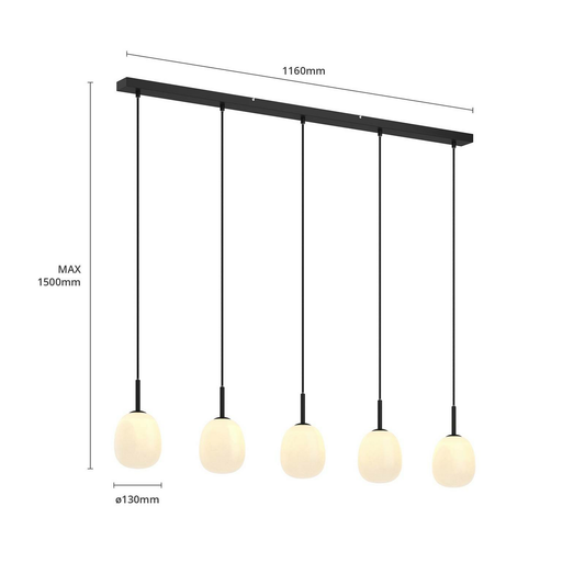 B-grade Lindby Etiena pendant light, ceiling lamp, living room light, hanging light, lamp G67