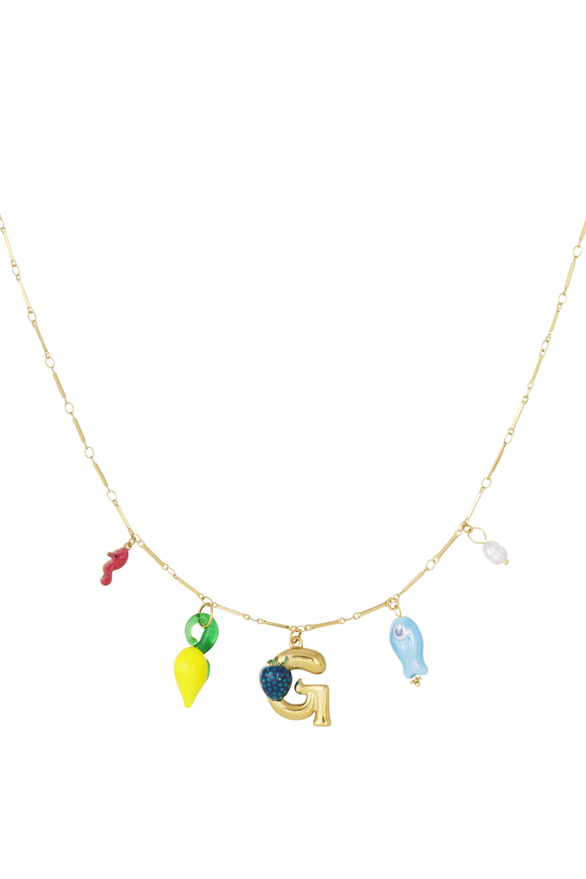 Happy Initials Halskette mit Charms