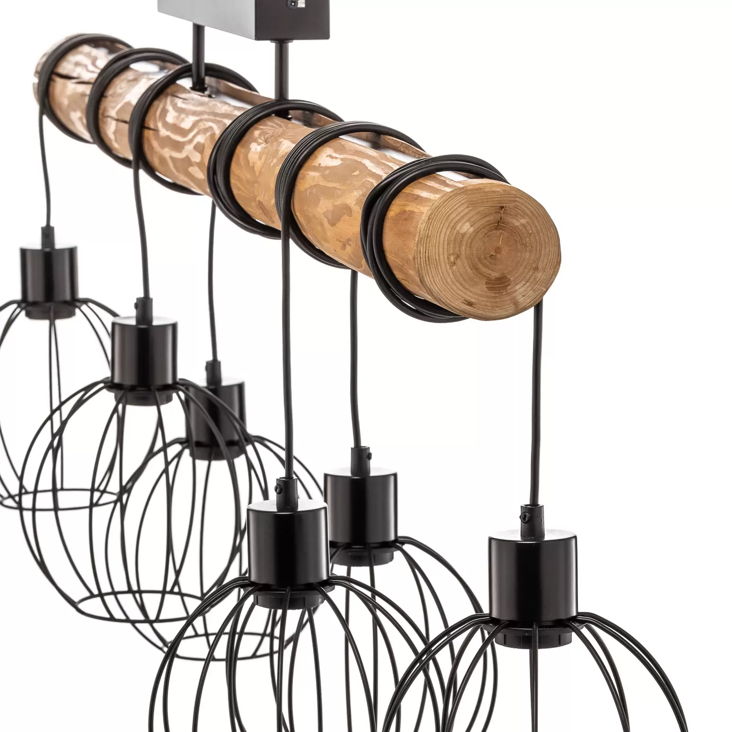 Karou loftljós í B-flokki, 6 ljósa, furuloftlampi, hengilampi, E27