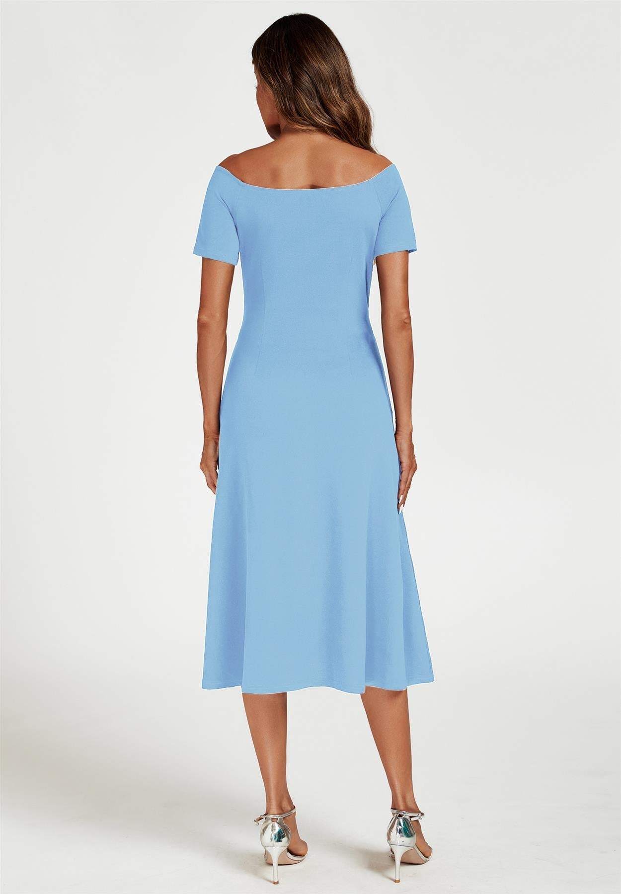 Bardot Midi Dress In Light Blue