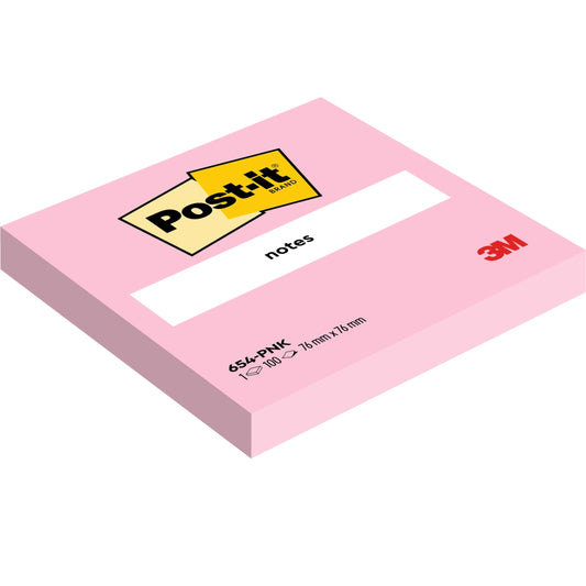 Post-it® Notes, Pink, 76 mm x 76 mm, 100 Blatt/Block, 100% PEFC, SGSCH-PEFC-COC-110078 | 1 Stück
