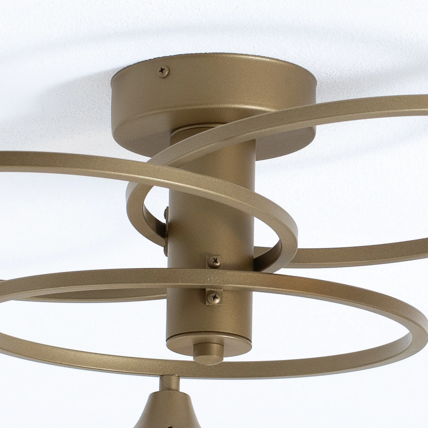 Binah loftlampi í B-flokki, gult/antíkgull, gler/málmur.