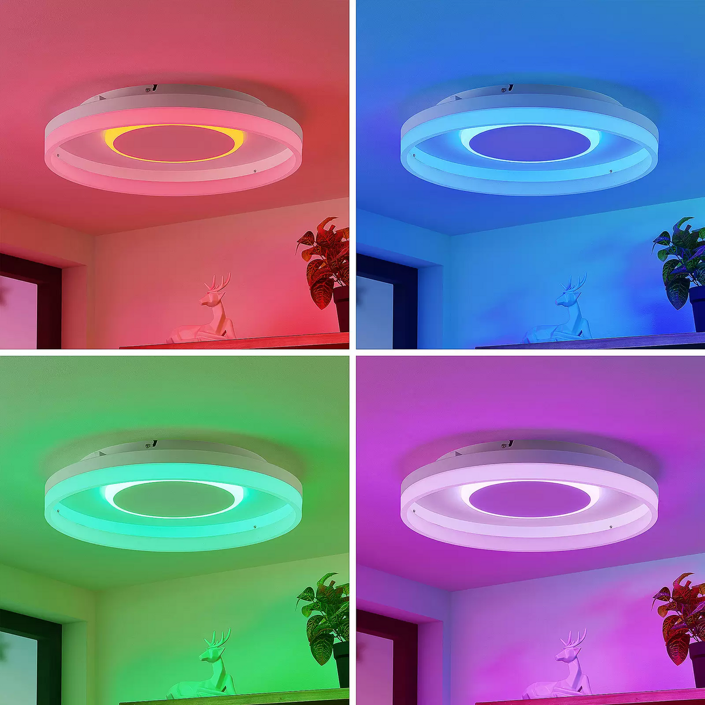 B-grade Lindby ceiling light, ceiling lamp, ceiling lamp Felisha, dimmable, white, RGBW, LED