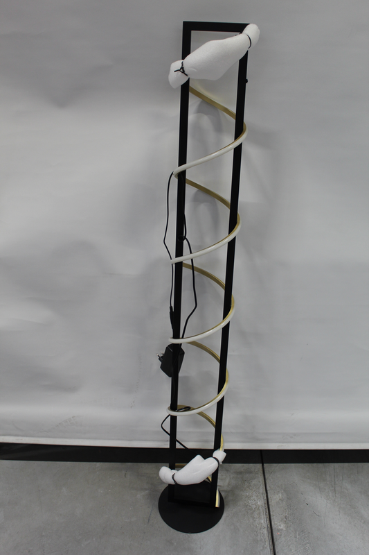 FISCHER &amp; HONSEL LED gólflampi Gwen svartgull málmur CCT 2 GALLAÐAR VÖRUR, B-flokks