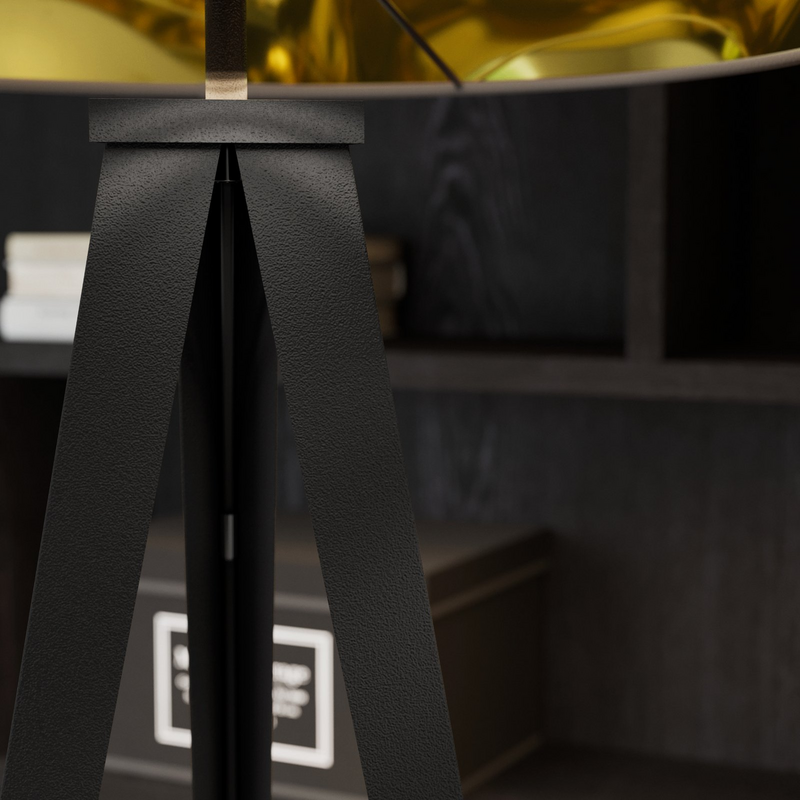 B-Ware Lindby Benik Tripod Stehlampe S Tandleuchte Stehleuchte Wohnzimmerlampe Schw807