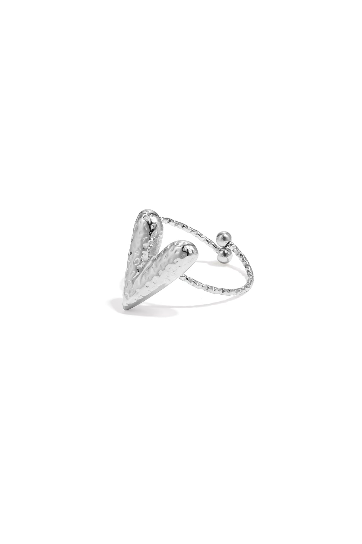 Statement-Ringe aus Edelstahl, Herzform, lässig-schlichte Serie, Damenschmuck
