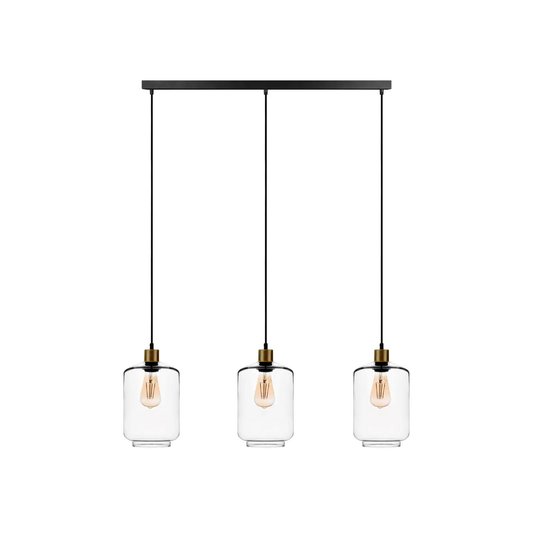 B-flokks hengilampi Rörlampi með þremur ljósum Hengilampi í lofti með þremur ljósum, reykgleri