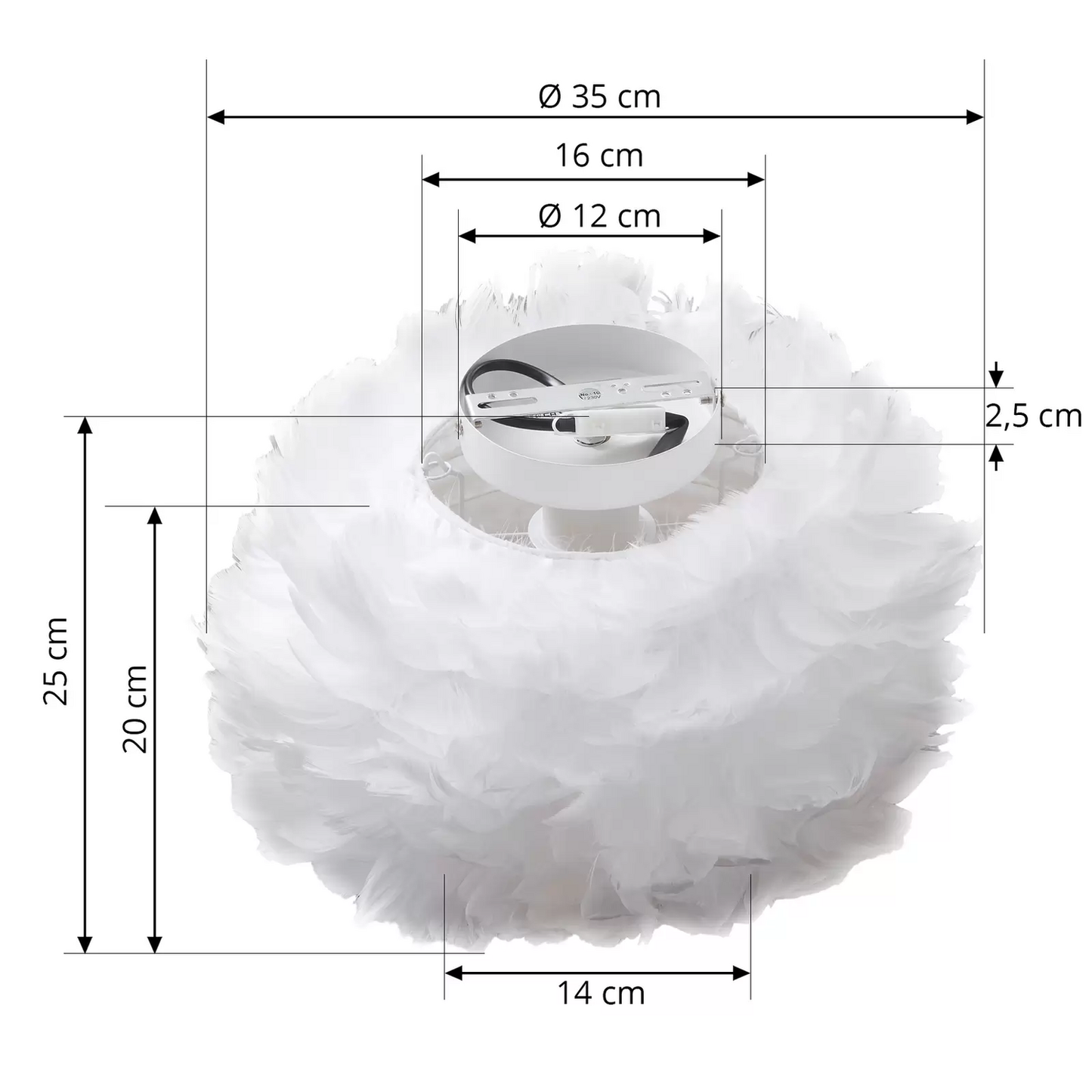 B-Ware Lindby Deckenleuchte Heven ø 35cm Weiß Kunststoff Deckenlampe Lampe Leuchte E27