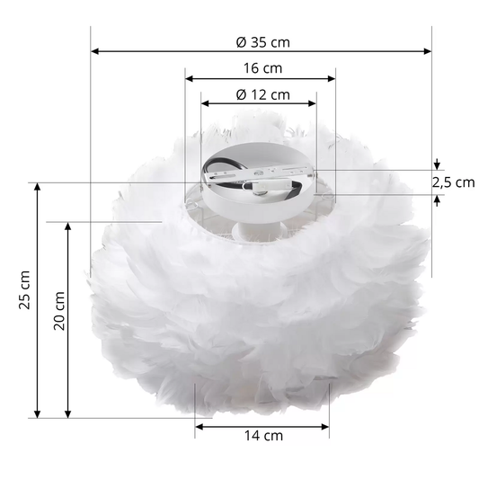 B-Ware Lindby Deckenleuchte Heven ø 35cm Weiß Kunststoff Deckenlampe Lampe Leuchte E27