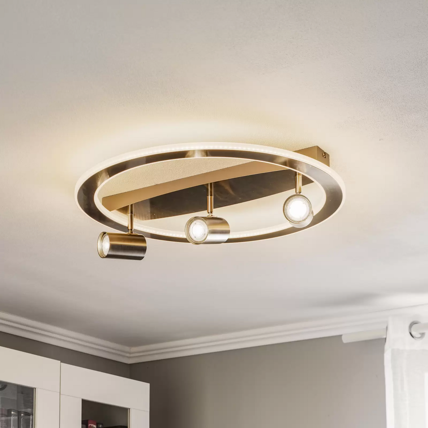 B-Ware Deckenlampe Led Deckenleuchte Lampe 4 Flammig Nickel Lindby Berisha Warmweiß