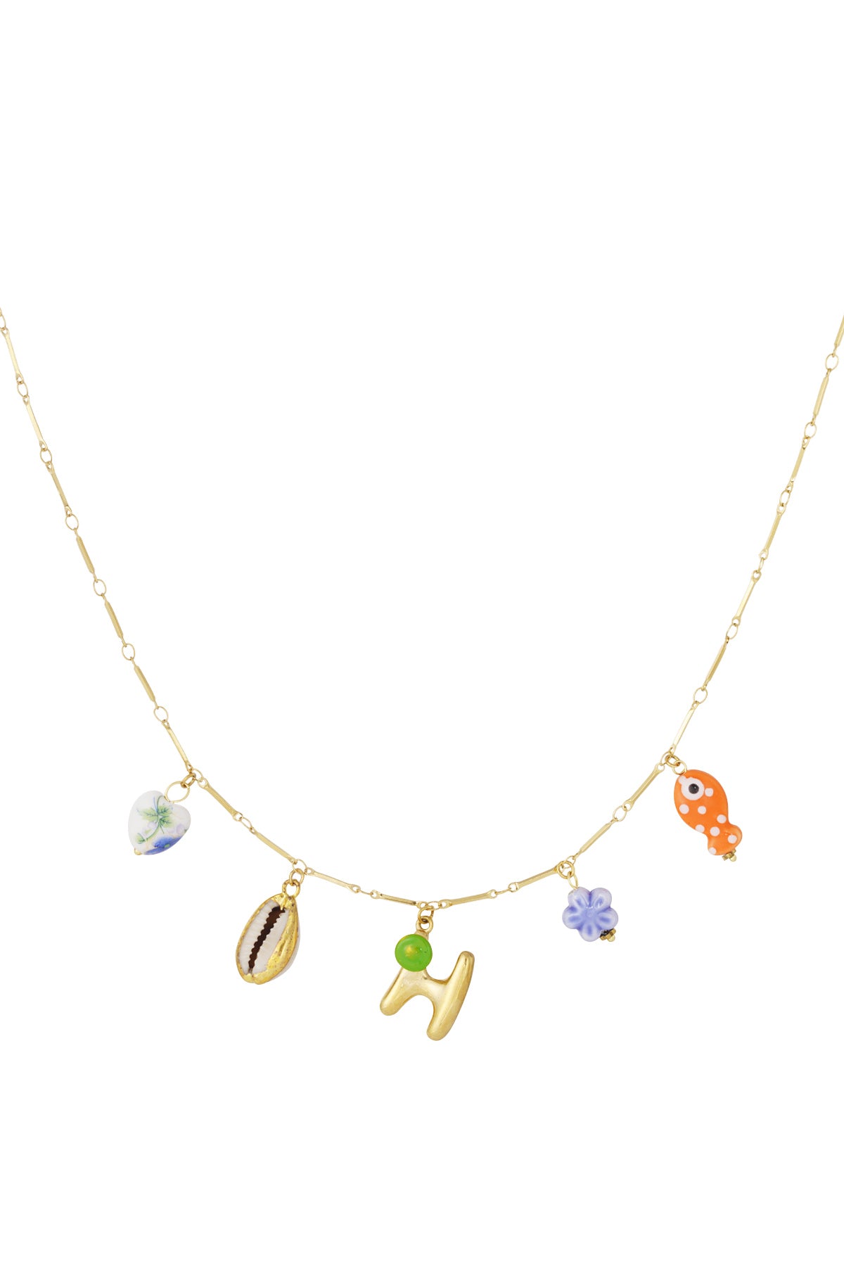 Happy Initials Halskette mit Charms