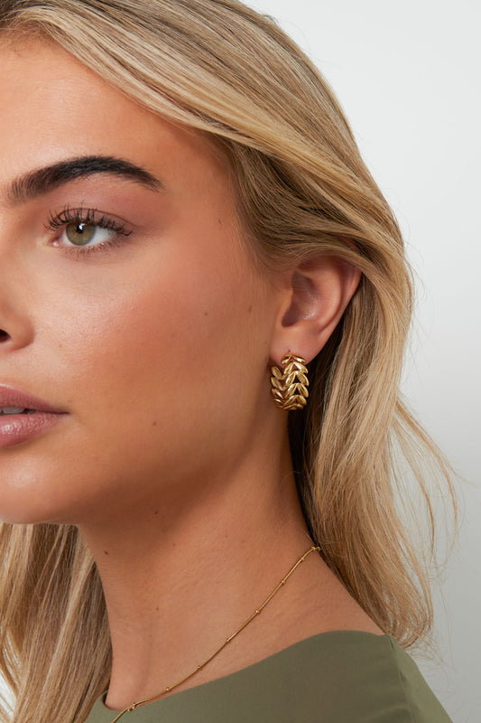 Edelstahl Creolen Blatt Casual Daily Simple Serie Damenschmuck