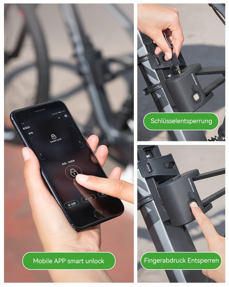 Bicycle fingerprint folding lock USB charging