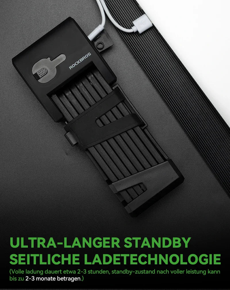 Bicycle fingerprint folding lock USB charging