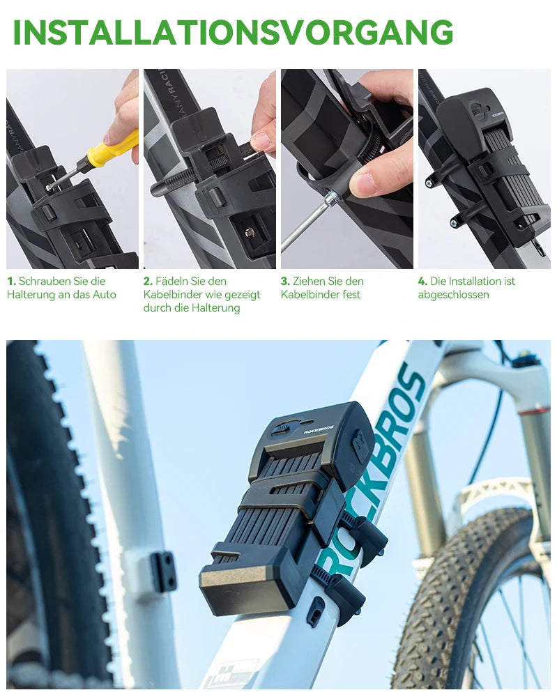 Bicycle fingerprint folding lock USB charging