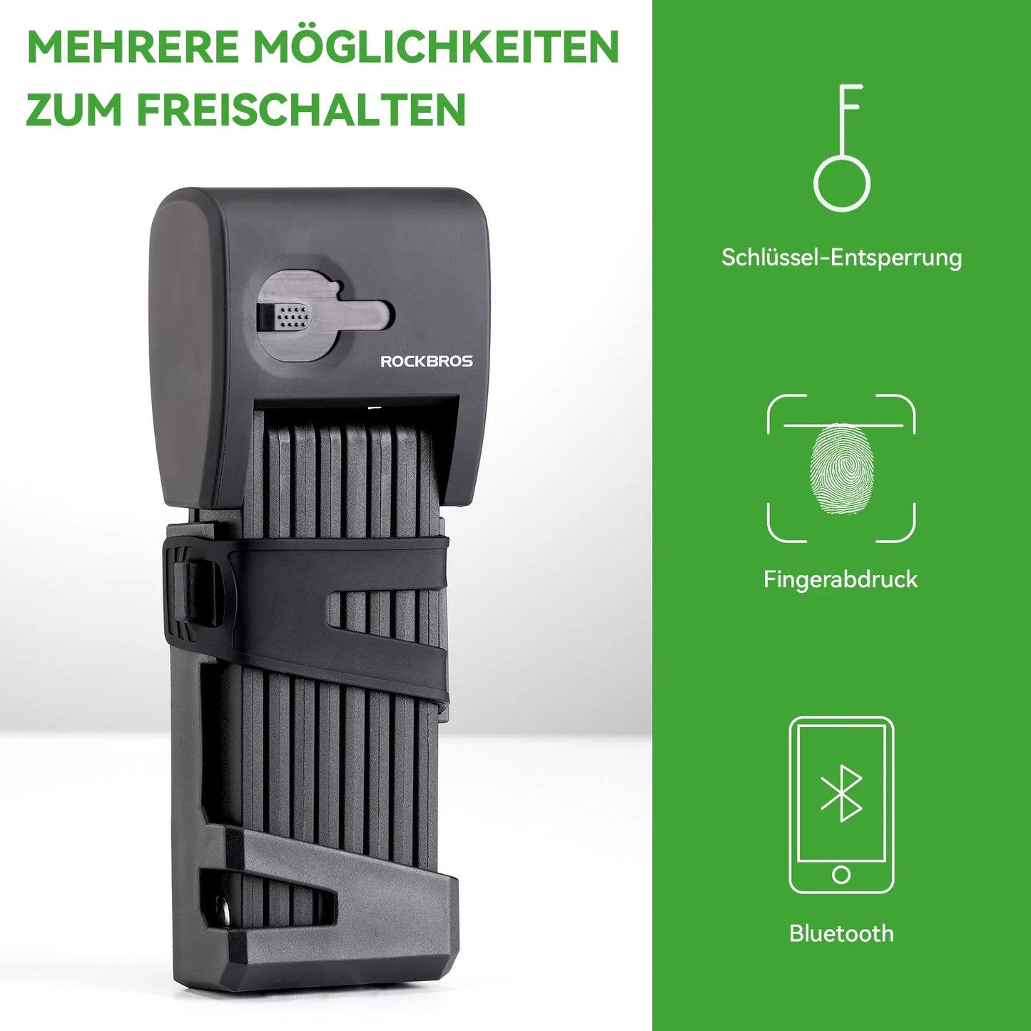 Bicycle fingerprint folding lock USB charging