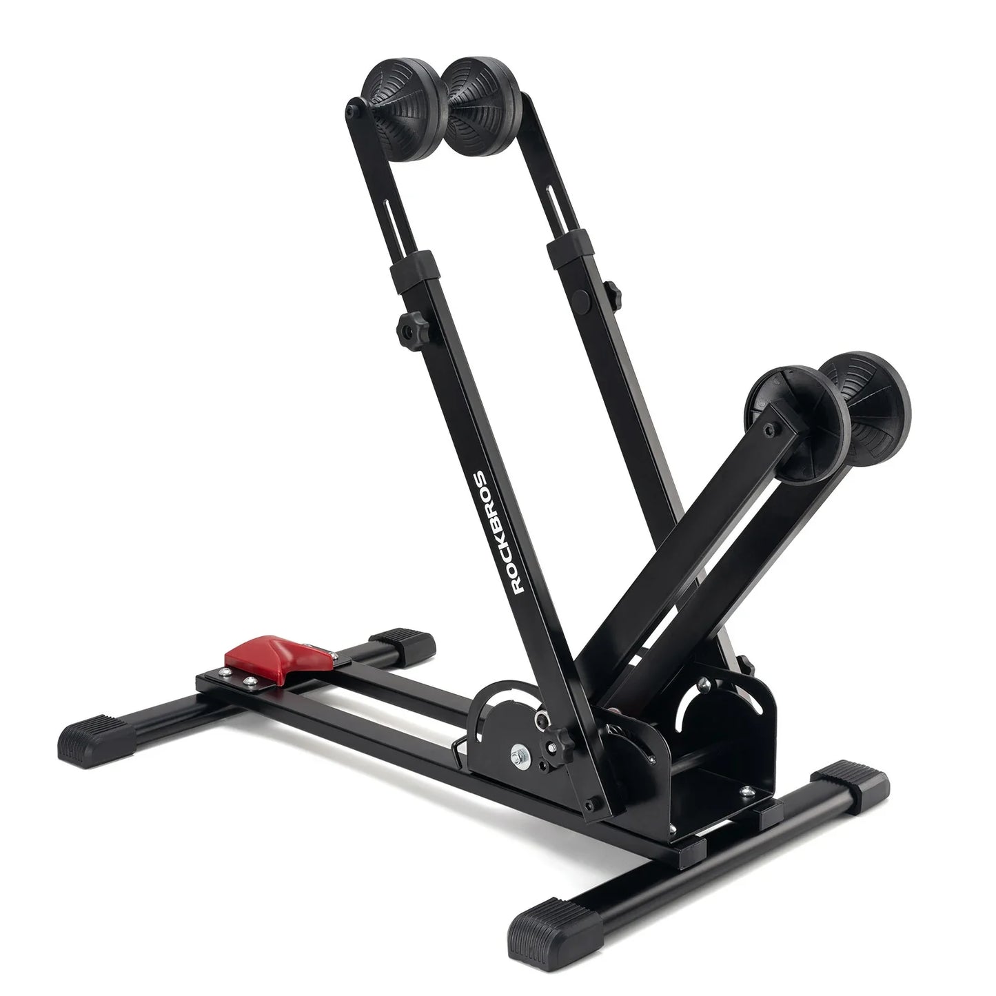 Bicycle folding stand with double struts made of carbon steel