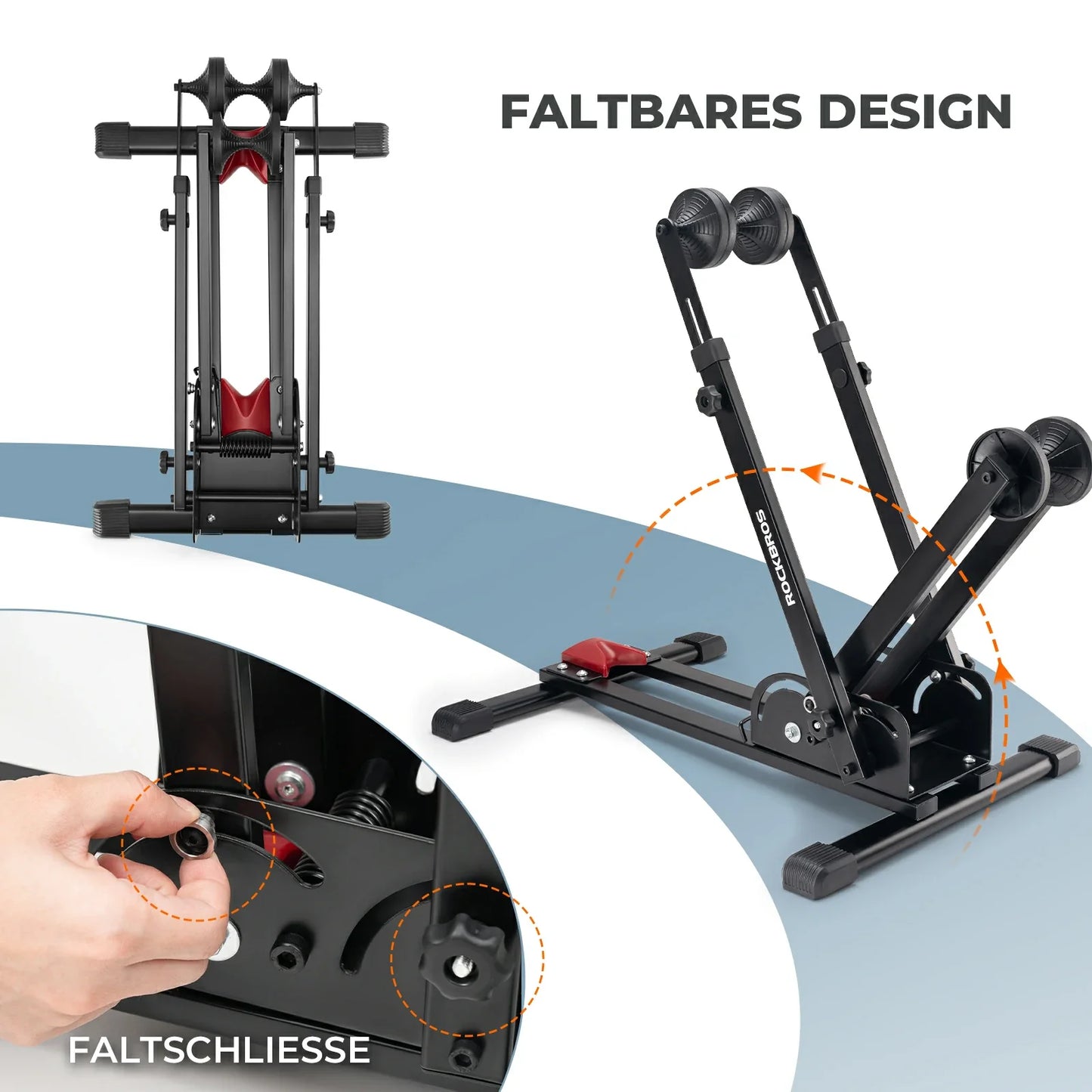 Bicycle folding stand with double struts made of carbon steel