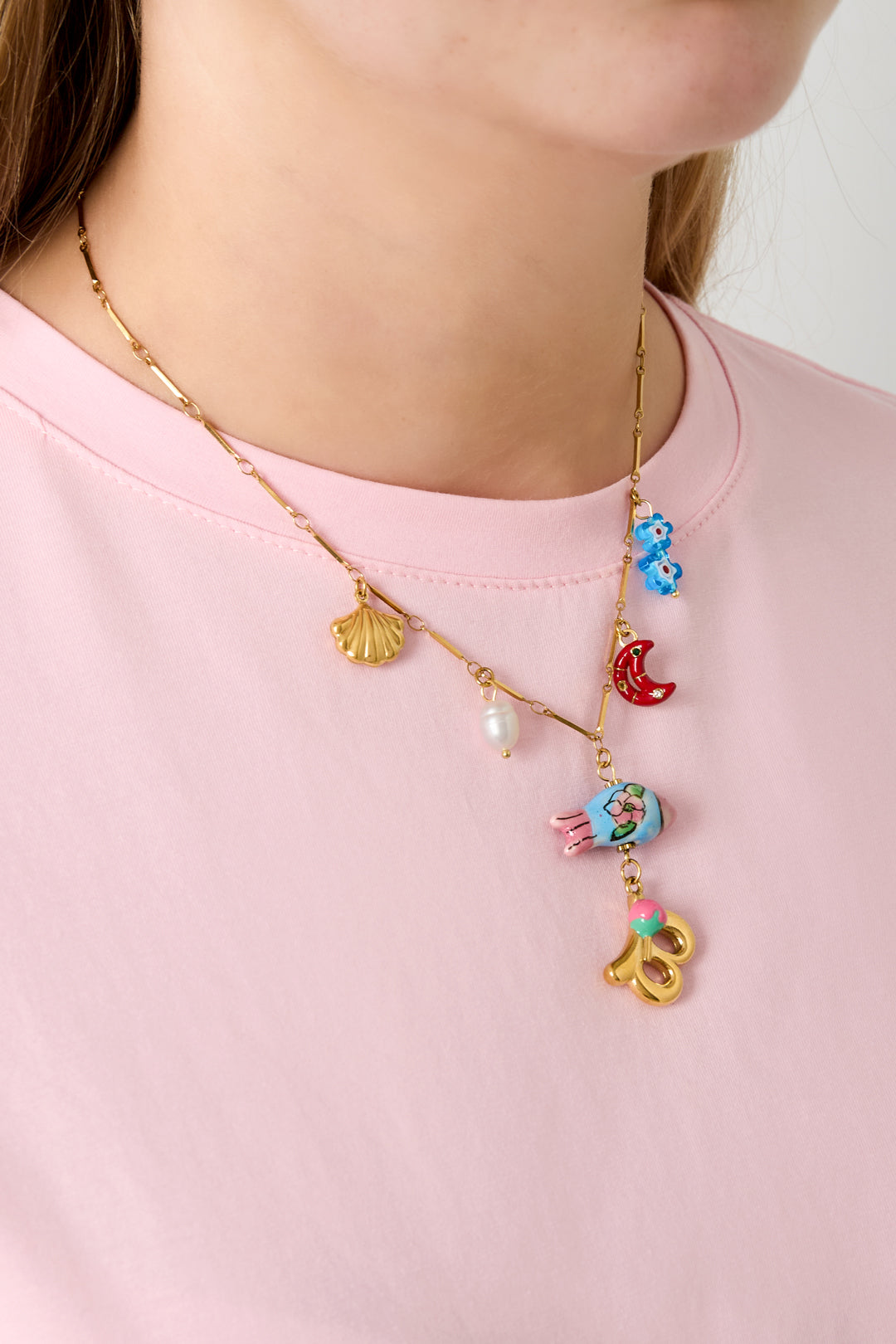 Happy Initials Halskette mit Charms