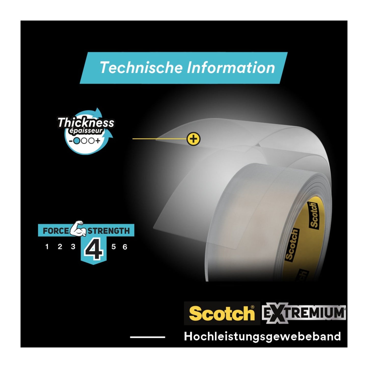 Scotch® Extremium™ INVISIBLE Hochleistungs-Klebeband, 20 m x 48 mm, 1 Rolle/Packung | Packung (1 Rolle)
