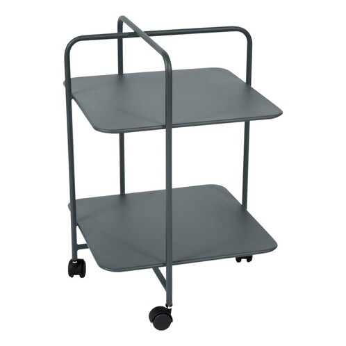 Fermob hliðarborð í B-flokki, hjólaborð, eldhúsvagn, borð á hjólum, Alfred, stormgrátt