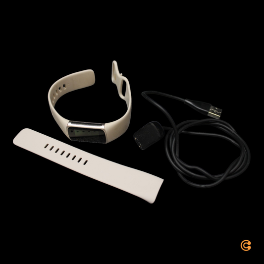 Fitbit Charge 5 líkamsræktarmælir hvítur/gulllitaður snjallúr, gallaður vara