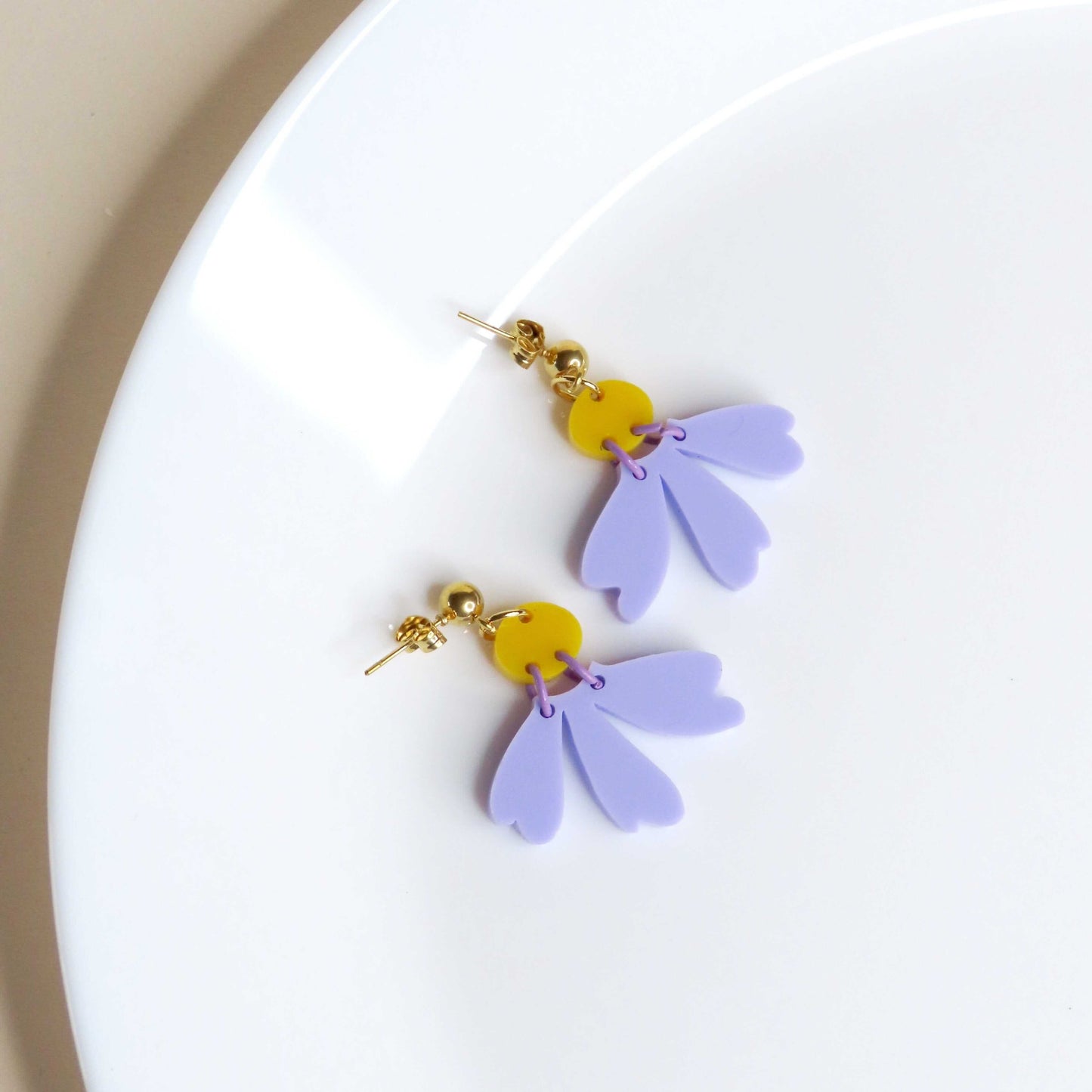 Flieder Astern Ohrringe