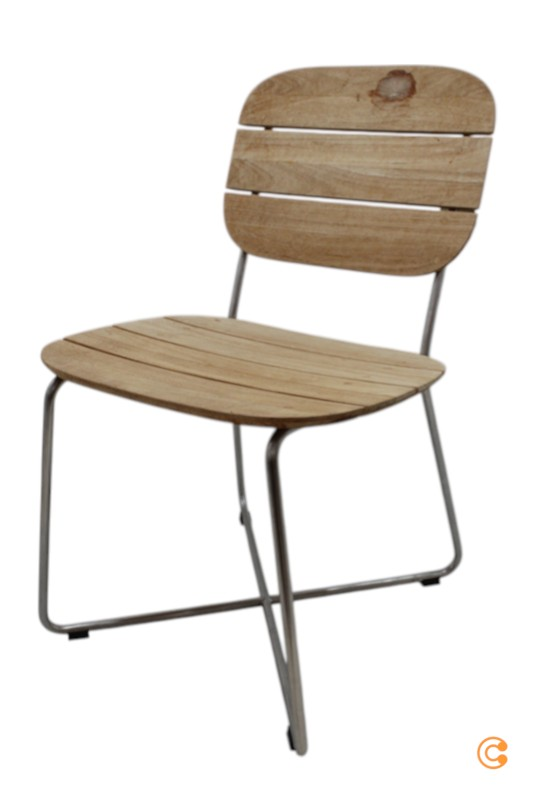 B-grade Fritz Hansen Skagerak Lilium chair, garden chair, teak and stainless steel. See text/photo.