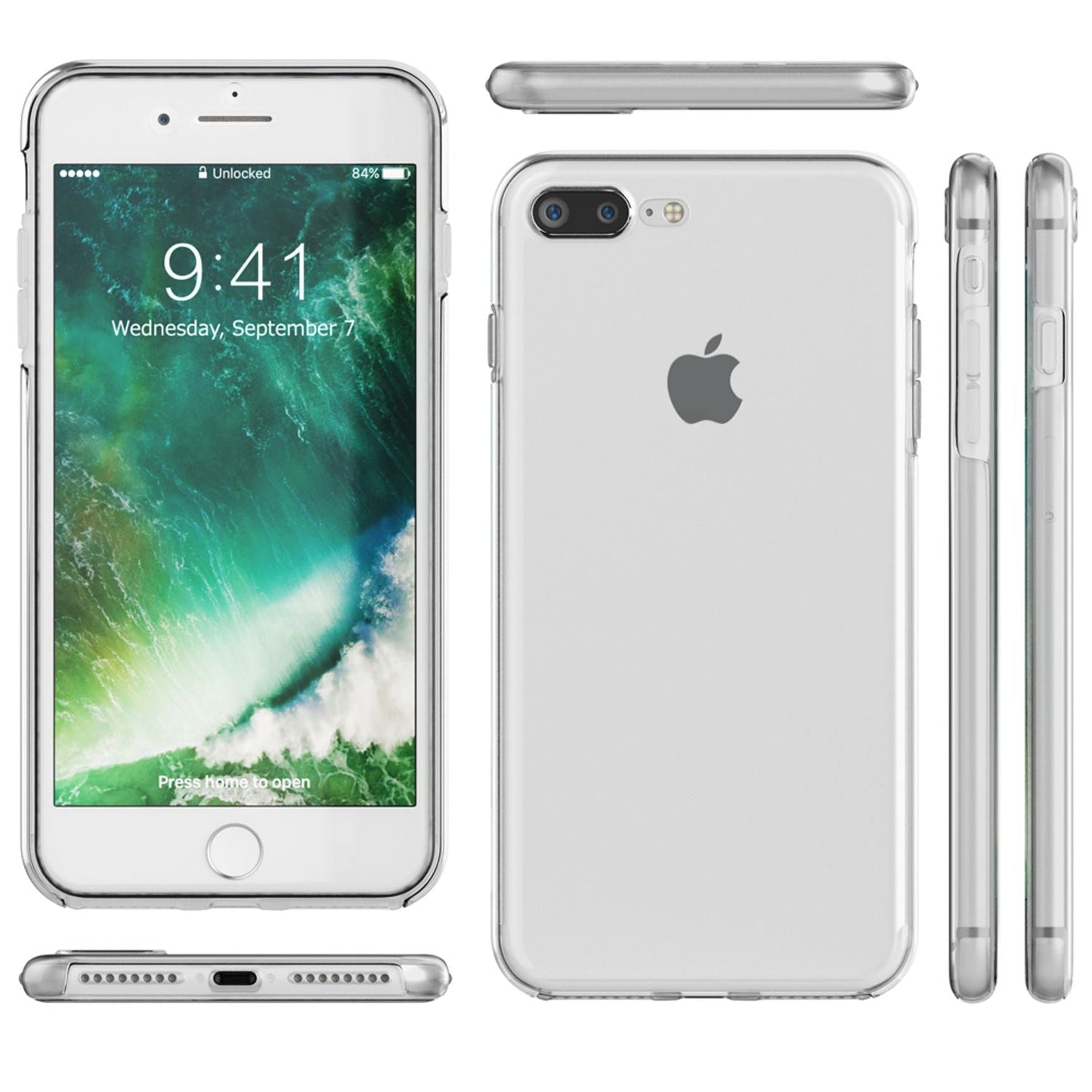 NALIA 360 Degree Phone Case for Apple iPhone 8 Plus / 7 Plus, Full Cover Case