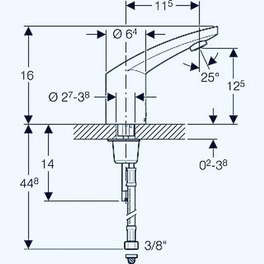 Geberit "Public" Waschtischarmatur mit Sensor (elektronisch, Netzversorgung mit Schalter, chrom)